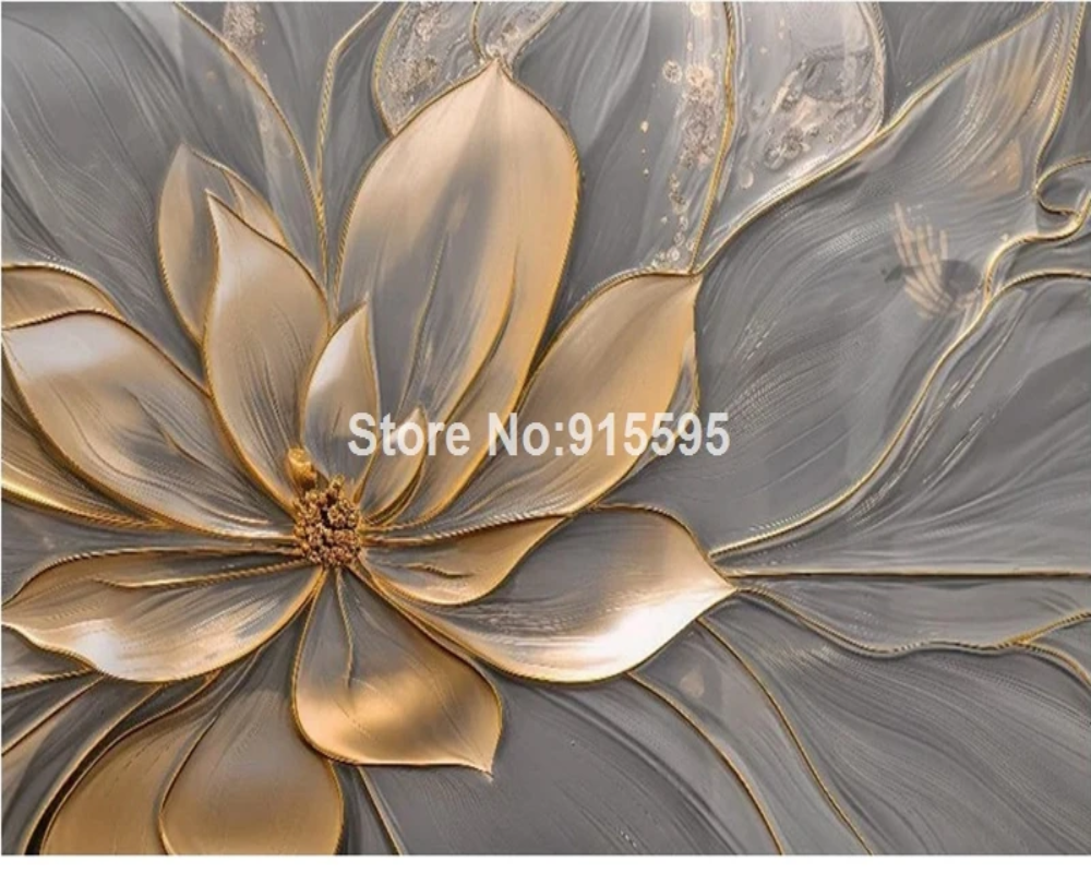 3D Wallpaper Floral Plaster Artisan